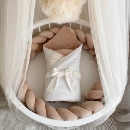 Set lenjerie Patut bebe din 6 piese, Ursulet crem (19)